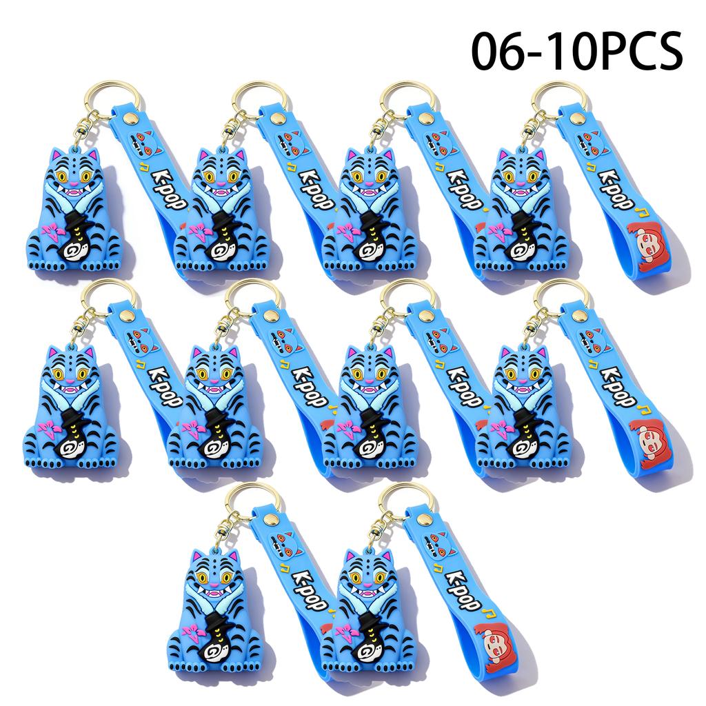 1/10PCS KPOP Demon Hunters Keychain Tiger Character PVC Model Keychain Adorable Harajuku Style Key Ring for Friends Fans Halloween