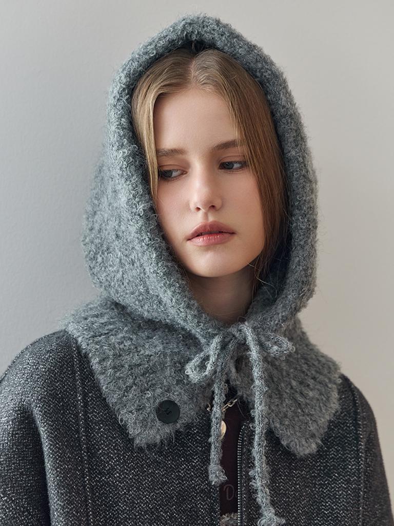 MAXZA Boucle Texture Soft Knit Balaclava