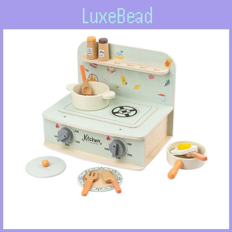 Wooden Simulation Mini Kitchen Utensil Cooking Set Children Toys For Role Play