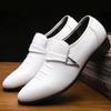 Jianda 2268 Glänzende spitze Herrenschuhe aus formellem Leder zum Hineinschlüpfen für Business oder Hochzeit