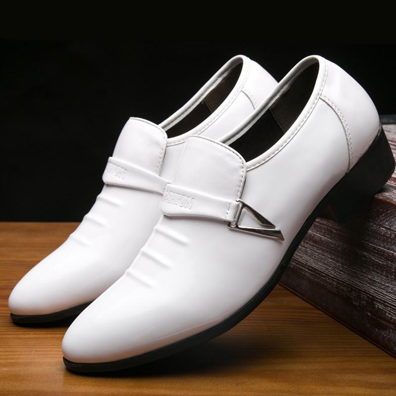 Jianda 2268 Glänzende spitze Herrenschuhe aus formellem Leder zum Hineinschlüpfen für Business oder Hochzeit