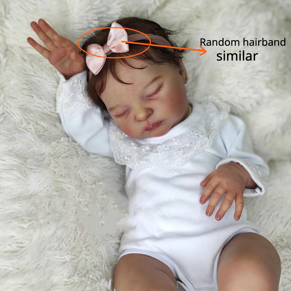 

BZDOLL 50cm 20inch Soft Vinyl 3D-painting Skin with Realistic Asleep Reborn Baby Doll Newborn Bebe Girl Lifelike Princess Gift Toy for Kids cloth body doll