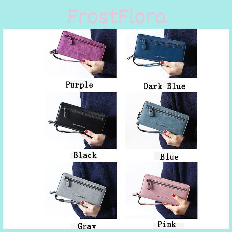 Damen Luxuriöse Leder Reißverschluss Lange Geldbörse Mit Großer Kapazität Und Riegel Handtasche