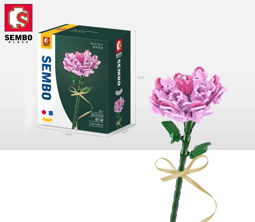 Non-Toxic Flower Bouquet Building Blocks Carnation Sunflower Daffodil Model Bricks Desktop Decoration Ornaments Kids Diy Toy Birthday Gift