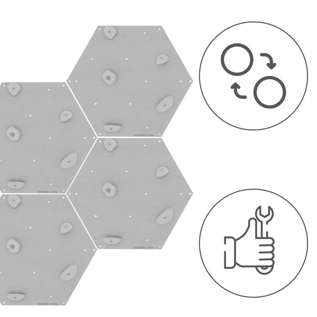 Climbing Wall Cube 4 Grey - Holds Grey