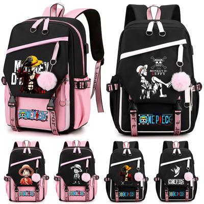 Anime One Piece Potlačený Vysokoškolský Batoh pre Chlapca Dievča Naspäť do Školy Veľkokapacitný Ruksak Denná Školská Taška pre Mužov Ženy Cestovná Taška Mochila Ruksak