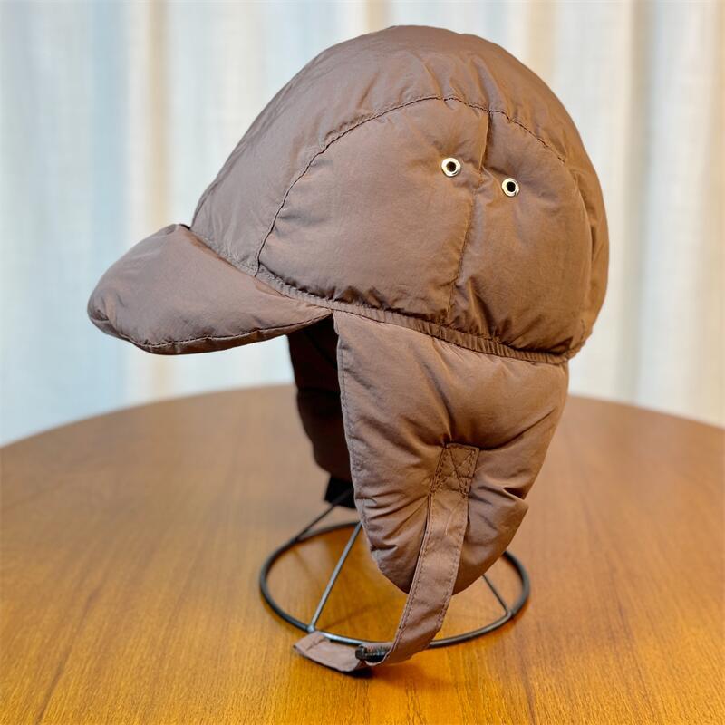 

Зимняя пуховая шапка-ушанка корейская зимняя универсальная теплая защита ушей шапка-авиатор мужская и женская одного стиля альпинистская шапка с защитой ушей one size