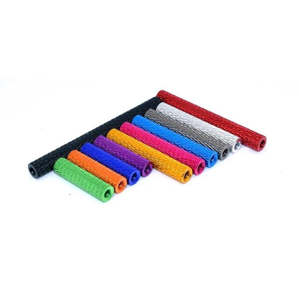 10Pcs M3 Colorful Knurled Aluminum Standoff Spacer Column M3x6-50mm Threaded Aluminum Rod Support Fastener