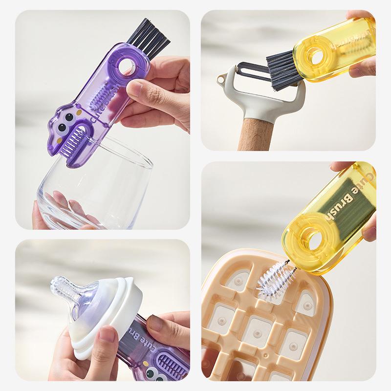 3 In 1 Cup Lid Cleaning Brush, Cup Lid Cleaner With Brush, Multifunctional Portable Crevice Cleaning Brush For Baby Bottle