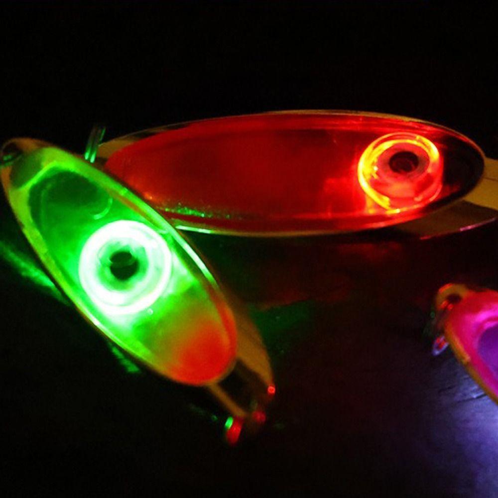 Bass Spoon LED Lure Light Attracting Fish Deep Drop Underwater Flash Lamp Fluorescent Eye Shape Fishing Squid Night Fishing