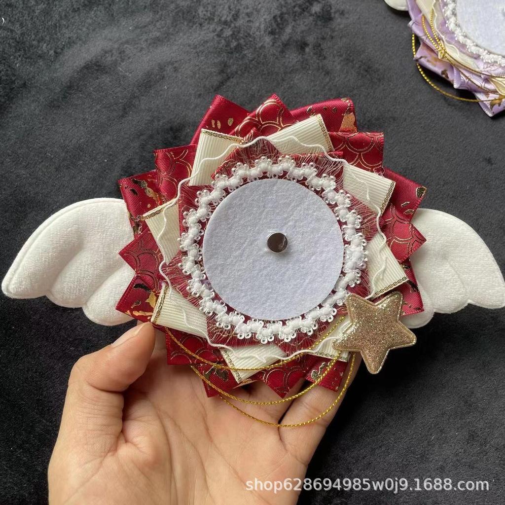 Cute wings bar cabbage badge display bottom support anime pain bag DIY ornament 58mm-75mm spot