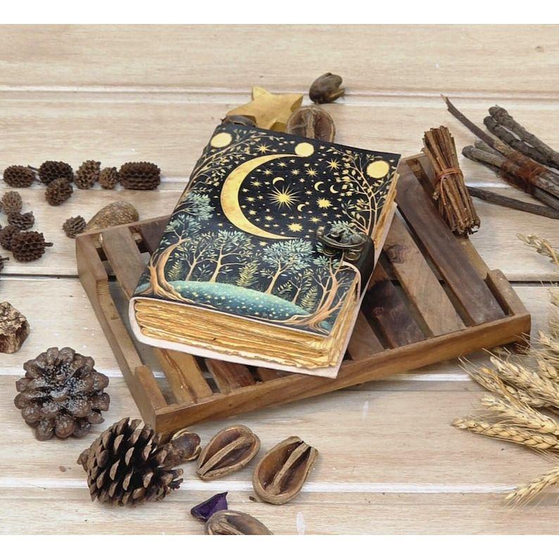 Tree of Life Leather Journal: Antique Handmade Deckle Edge Grimoire