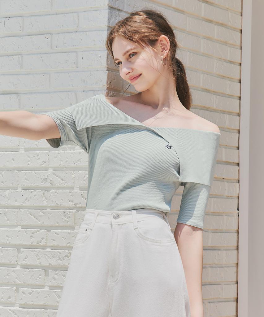 ZEROSTREET [3 Colors] Short Sleeve Cape Off-Shoulder Sweater