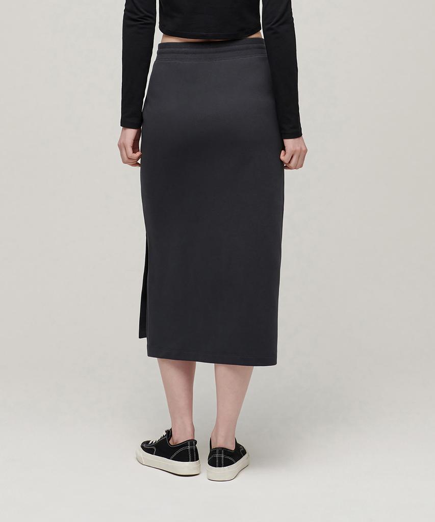 Musinsa Standard Woman Women'S Flat Terry Sweat Long Skirt [Dark Gray]
