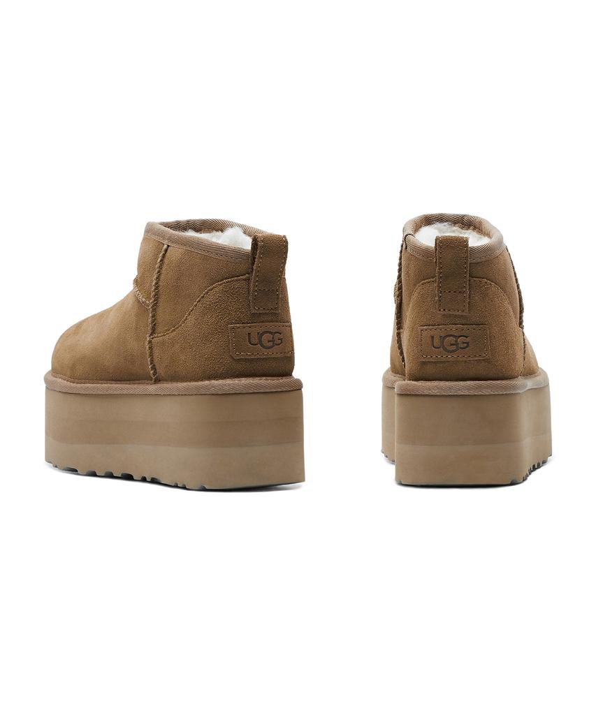 Ugg [Women] Suede Leather Mini Platform Boots (Classic Ultra Mini Platform) - Chestnut / 1135092Che