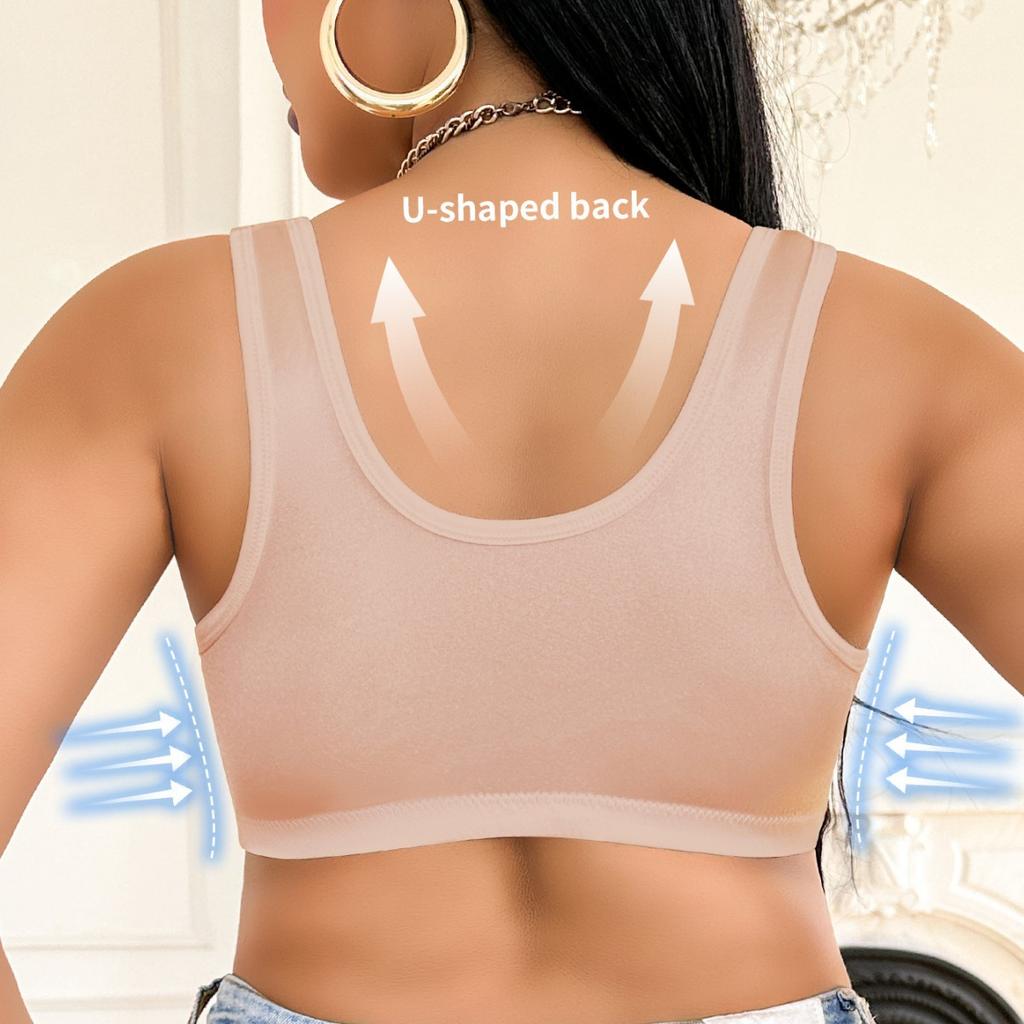 European and American Front-hook U-back Bra with Seamless Push-up No Padding and No Underwire