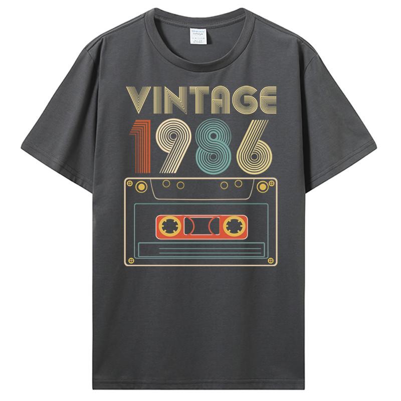 New Men T-shirt Vintage 1985 1986 1987 1988 1989 Tshirt Women T Shirt Men Cotton Tees Hip Hop Harajuku Streetwear