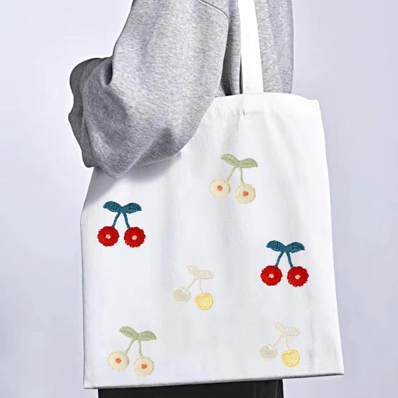 1/10PCS Embroidery Craft Materials Cherry Pattern Rustic Style Patch Elegant Sewing Accessories Multi-Function Multi-color