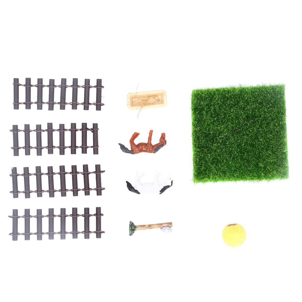 1 : Model Stajni dla Koni Ogrodzenie Skala 12 Model Zagrody Miniaturowej Model Toru Wyścigowego Dekoracyjny Zabawki Małej Stajni dla Koni