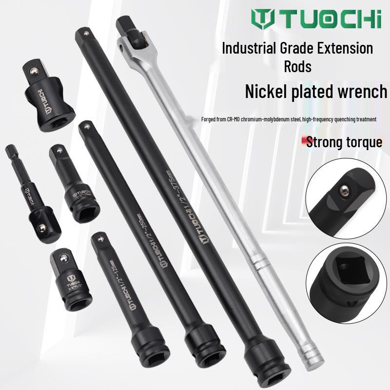 53-Piece 1/2" Heavy-Duty Impact Socket Set with Extended F-Handle and Electric/Pneumatic Hex Head Extension.