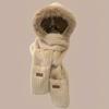 1PC Gloves Elegant Knit Material Warmth Thickened Cute Ear-Protecting Balaclava Hood Scarf Set Multi-Color