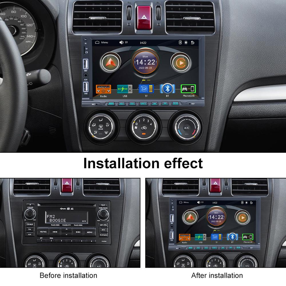 TOYOUSONIC 7 inch Car Radio Carplay Android Auto Multimedia Player FM AUX Input BT TF Mirror Link Universal 1 Din MP5 Head Unit