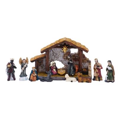 Nativity Statues Figures Set Resins Manger Scene Minaiture Figurines Ornaments for Mantels and Shelf Christmas Decors