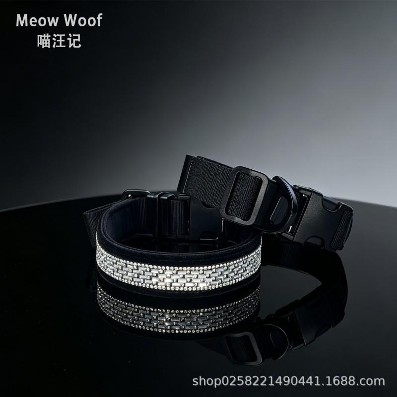 Luxury Velvet Dog Collar With Shiny Rhinestones Small Medium Large Dogs Schnauzer Whippet Dachshund Chihuahua
