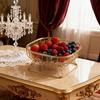 Spacious 24cm Wide Snacks and Fruit Serving Bowl for Coffee Table Solid Iron and PET Materials Fruit Display Plate