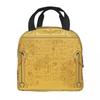 Thermoisolierte Lunchtasche mit ägyptischen Hieroglyphen, für Damen, Ägypten, wiederverwendbar, Lunchbehälter, Aufbewahrungsbox für Lebensmittel im Freien, Camping, Reisen