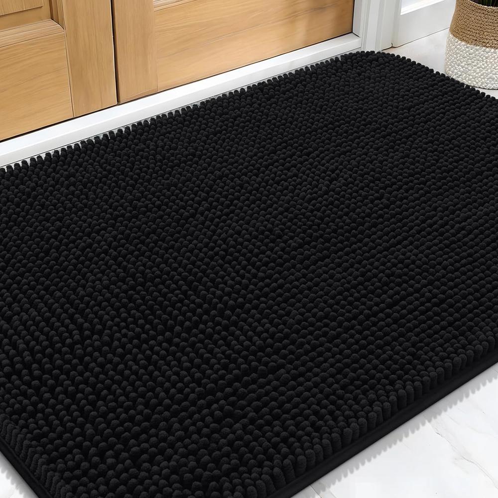 Dog Door Mat for Muddy Paws Absorbs Moisture and Dirt, Absorbent Non-Slip Washable Doormat, Quick Dry Chenille Mud Mat for Dogs