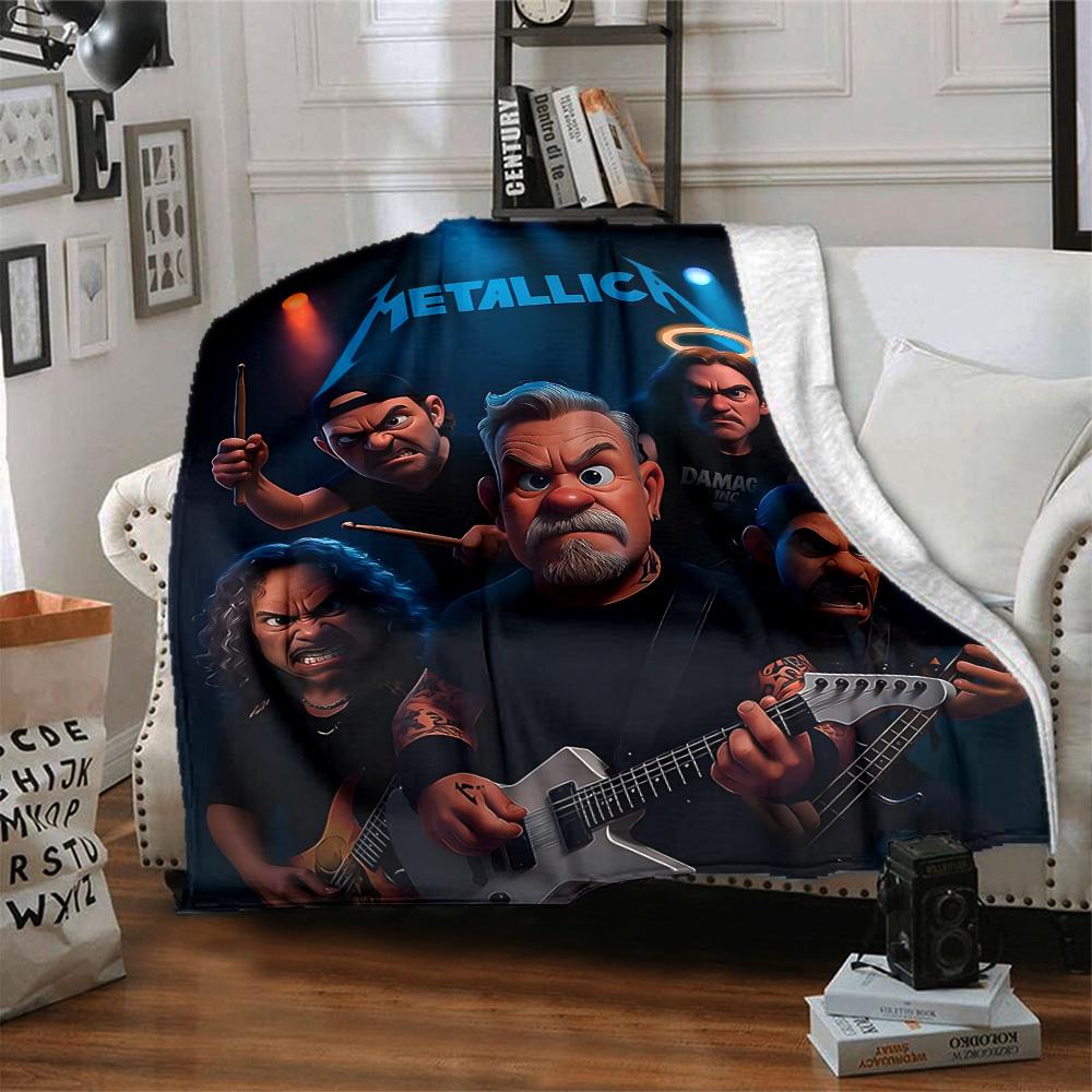 1pc Metallica Band Merchandise Blanket Lightweight Flannel Blanket Throw Blanket For Sofa, Bed, Travel, Camping, Livingroom, Office, Couch