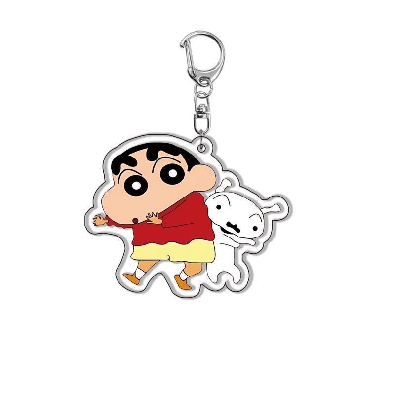 Crayon Shin-chan Acrylic Double Sided Keychain Shinnosuke Nohara Misae Nohara Cartoon Charm Anime Peripherals Cute Cartoon