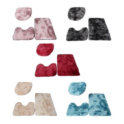3 Pieces Bath Mats Bath Set with Toilet Cover U Shape Rug Bathroom Rug Sets for Tub