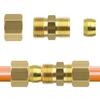 4Pcs Brass Plumbing Connector 1/4inch Compression Tube Fittings Adapter Suitable for Refrigerator Water Line Connection