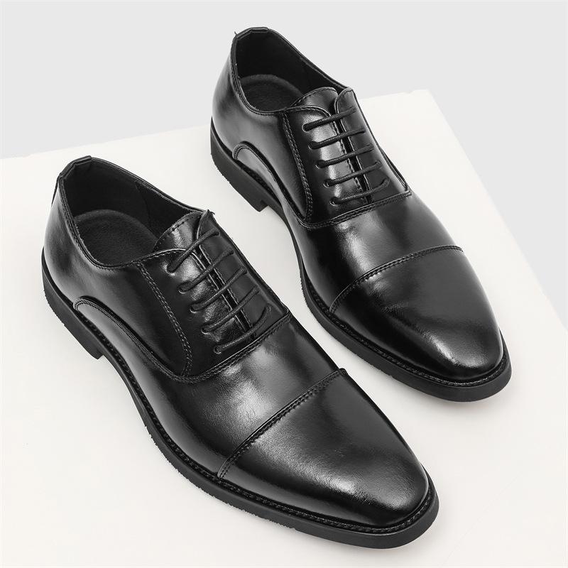 Men'S Classic Retro Oxfords Shoes Lace-Up Mens Business Dress Office Leather Shoes Men Fashion Wedding Party Flats New Arrive
