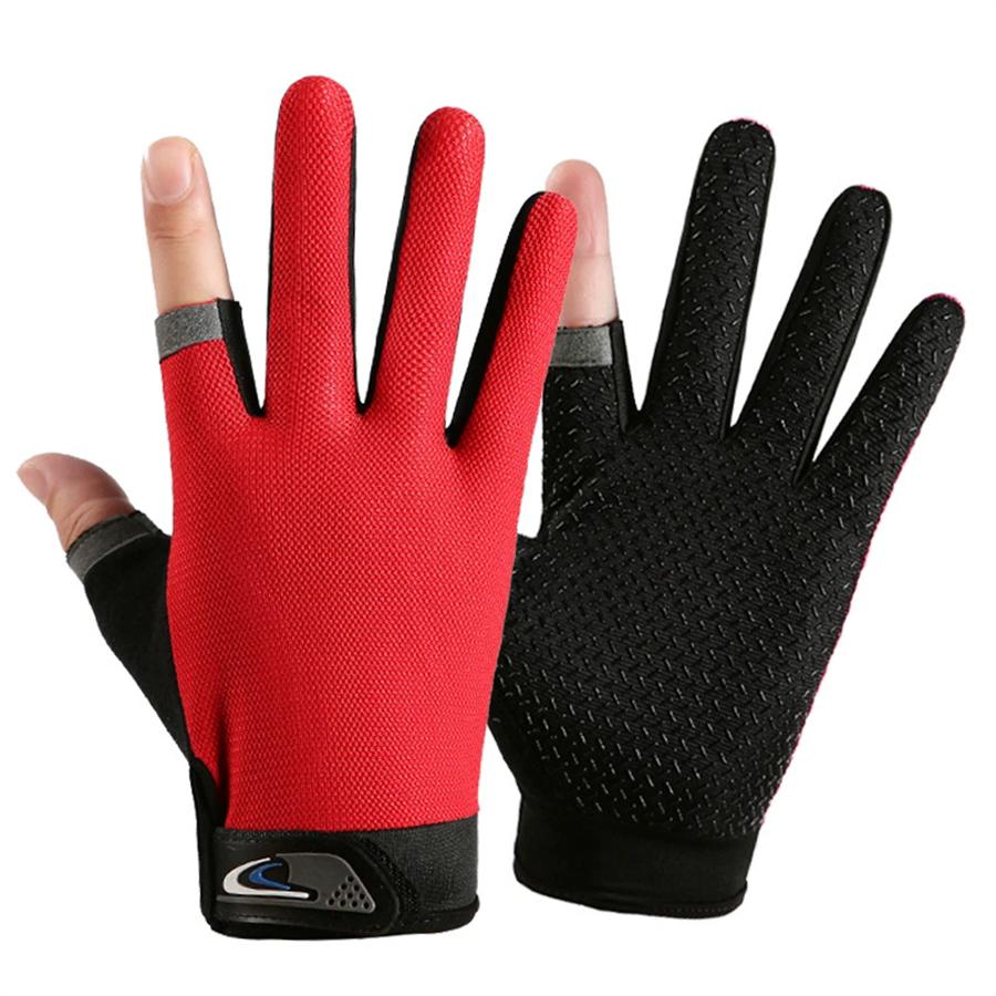 2-Finger Exposed Fishing Gloves, Anti-Slip Breathable Touchscreen Outdoor Sports Gloves