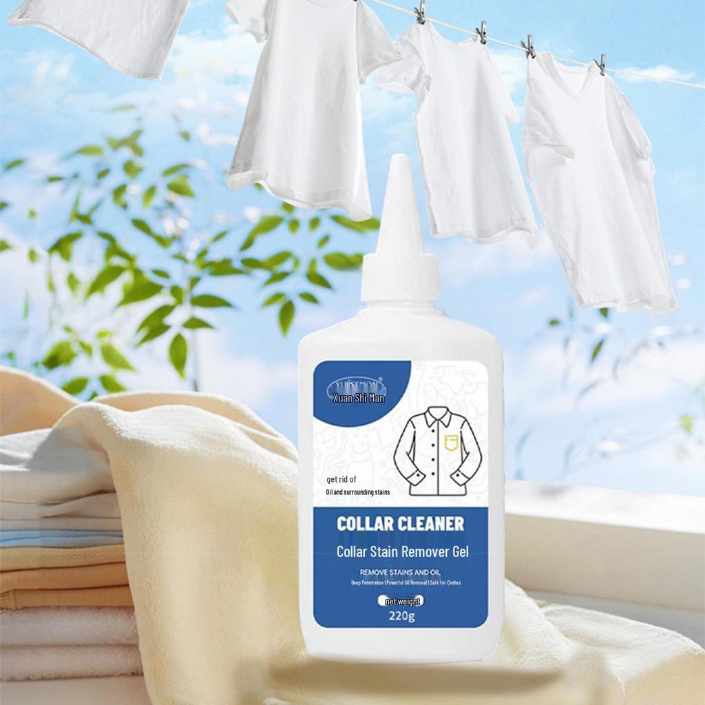 Collar and Cuff Stain Remover Gel - Whitening & Oil Removal for Clothing