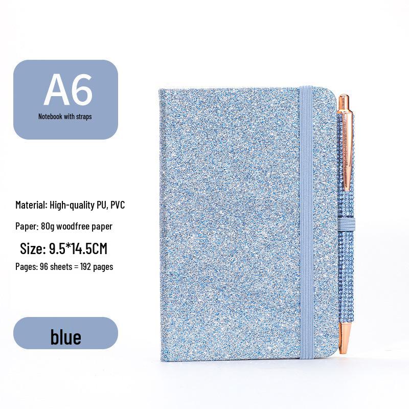 Exquisite Glitter Sequin Strap Journal: Personalized Creative Diary Notebook