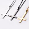 Silber/Schwarz Farbe 1 Stück Edelstahl Umgedrehtes Kreuz Halskette für Männer Invertiertes Kreuz Anhänger mit Kette Modeschmuck