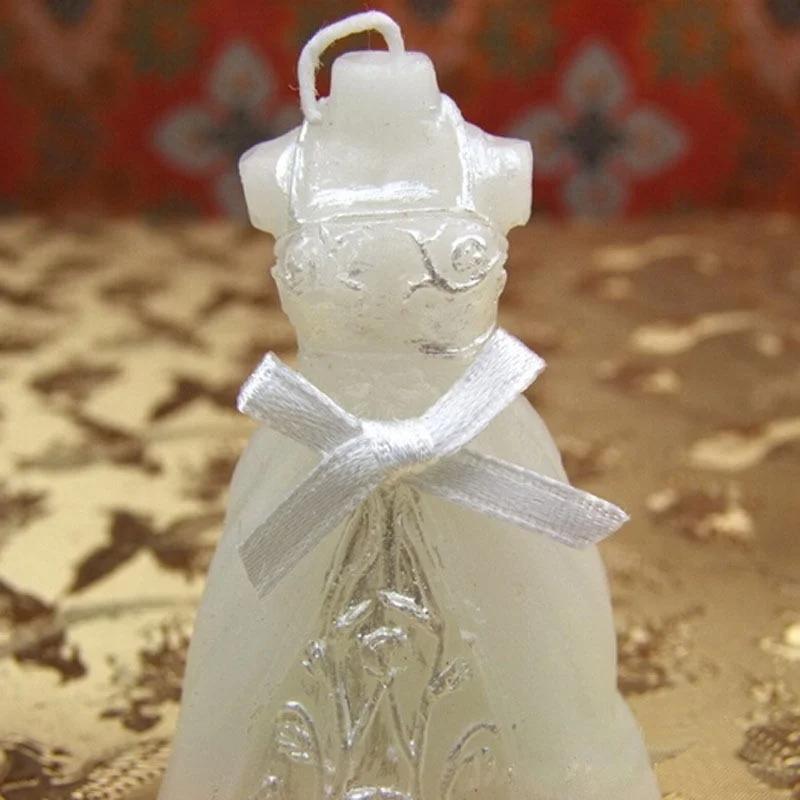 Candle Decoration White Romantic Elegant Boxed Bridal Bride Gown Dress Design Candle Wedding Party Home Decor Wedding Decoration
