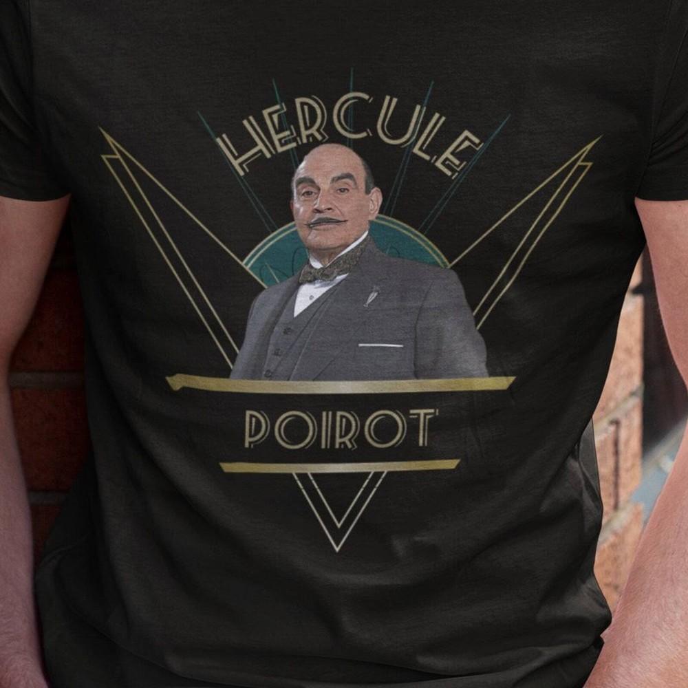 Hercule Poirot Art Deco Inspired Unisex TShirt The Belgian Detective TShirt Unisex T-Shirt XXL