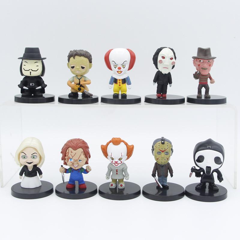 10 Stunning Styles Pvc Horror Movie Collectible Figures Clown Jason Freddy Chucky For Fans