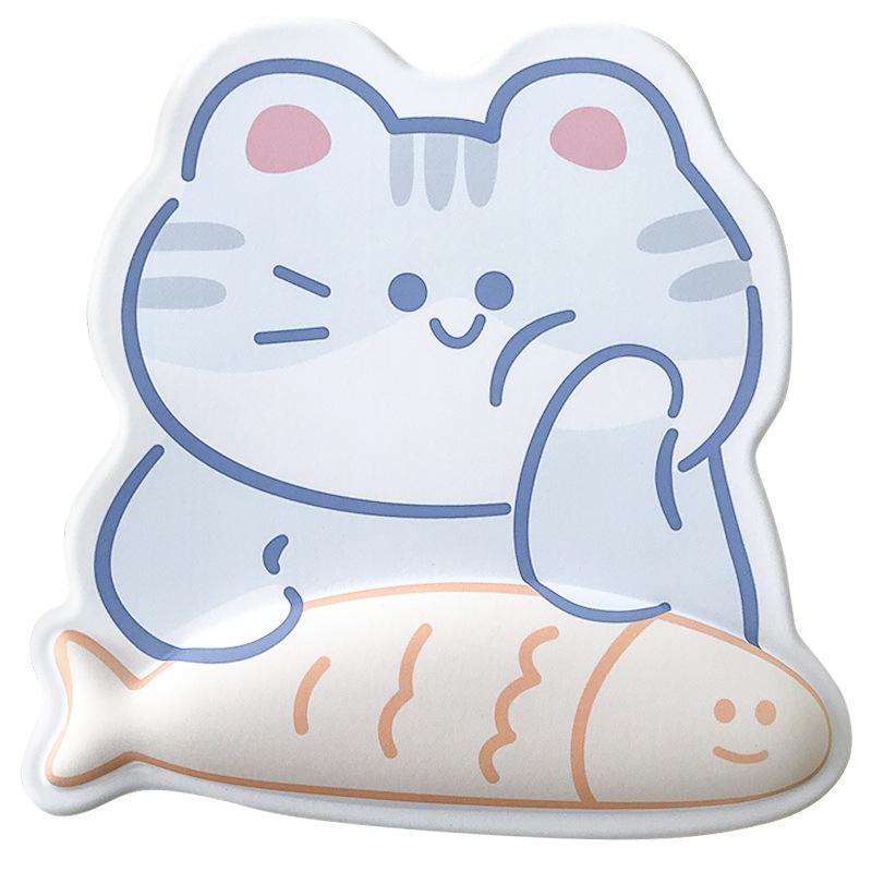 Cute Happy Fishing Wrist Support Mouse & Keyboard Pad for Office
