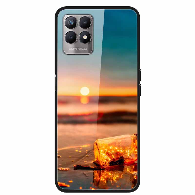 For Realme 8i Cases Realme 8 5G Tempered Glass Hard Back Cover For Realme8 Phone Cases Soft Bumper Fundas for Realme 8 i Realme8