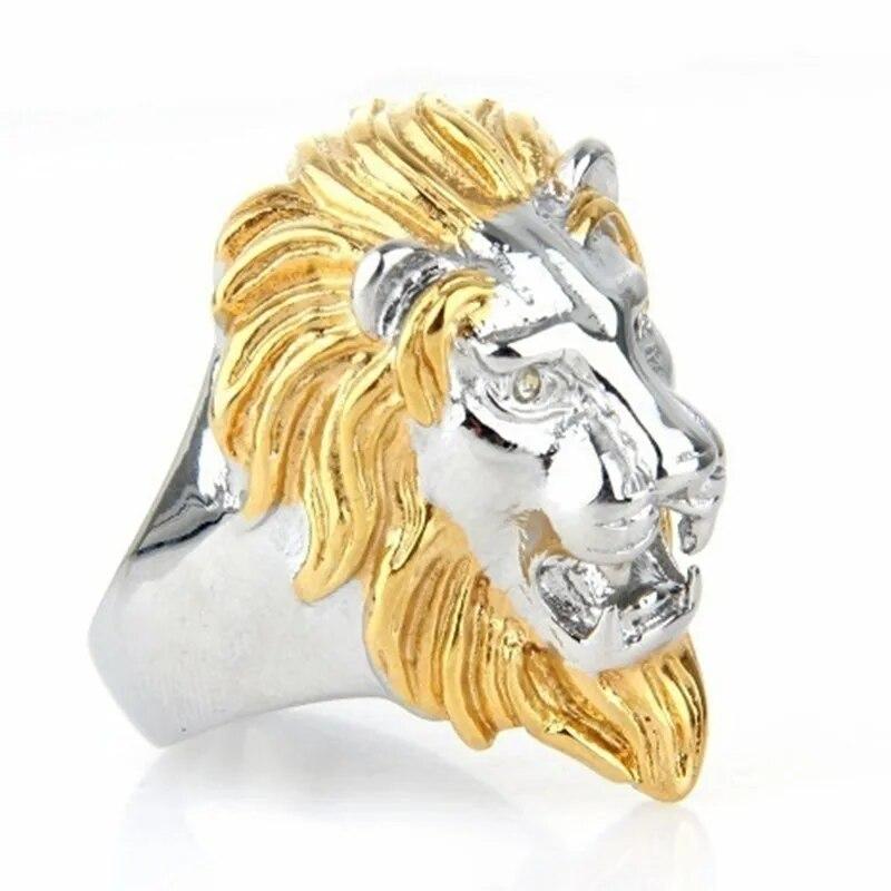 FDLK New Retro Style Cross Crown Lion Animal Ring Men's Domineering Gothic Punk Hip Hop Rock Accessories Gift Wholesale
