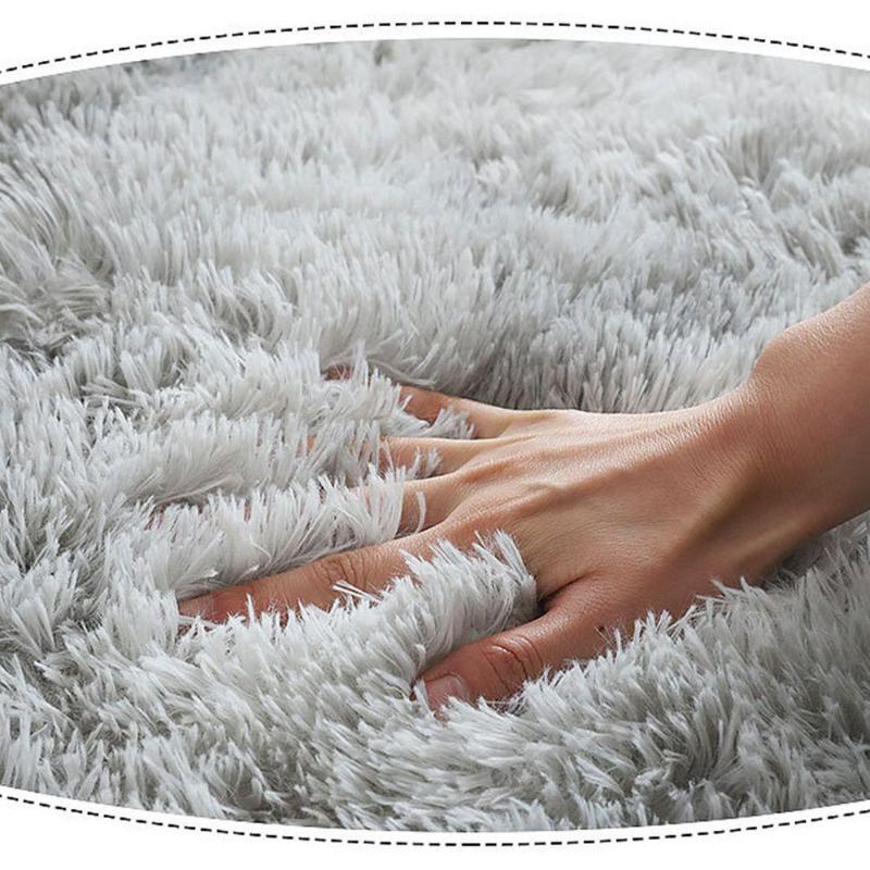 Szoba padló bolyhos szőnyeg Shaggy plüss csúszásgátló padlószőnyeg padlószőnyeg Éjjeli szőnyeg Kerek bozontos szőnyeg