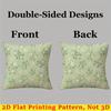 Vintage Sage Green Floral Ditsy  Square Jacquard Pillow Cover for Sofa Office Waist Cushion Cover Home Decorative Pillowcase