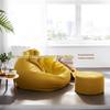 Fodera per Pouf in Cotone Lino Stile Giapponese con Cuscino Poggiapiedi