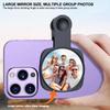 Universal Phone Rear Camera Selfie Mirror for Smartphones HD Reflection Clip-on Attachment Photography Accessory with Storage Case